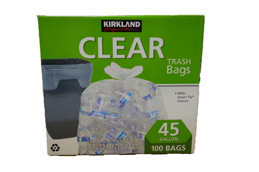 Trash Bags Clear 45gal 100ct nq